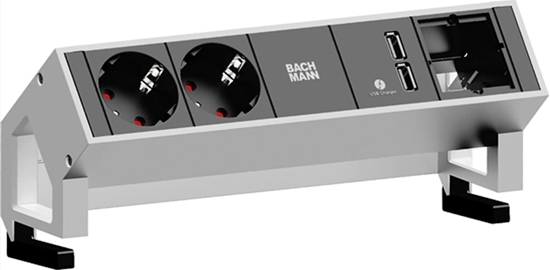 Изображение Bachmann DESK2 2x earthing contact 1x USB charger 1x ABD GST18, white