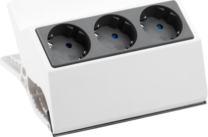 Attēls no Bachmann PEGGY Clip-on socket strip 3x earthing contact, white, 3 m