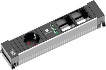 Attēls no Listwa zasilajca Bachmann Bachmann 916.0041 - black / gray - 1x PG socket - 2x USB - 2x custom module, medium