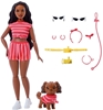 Picture of Lalka Barbie Mattel Twinning Looks - Jednakowa stylizacja w paski z pieskiem (JFP37)