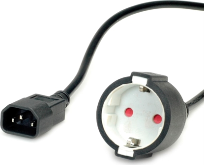 Attēls no Barošanas kabelis, Schuko ligzda - C14, 30cm, melns, Value