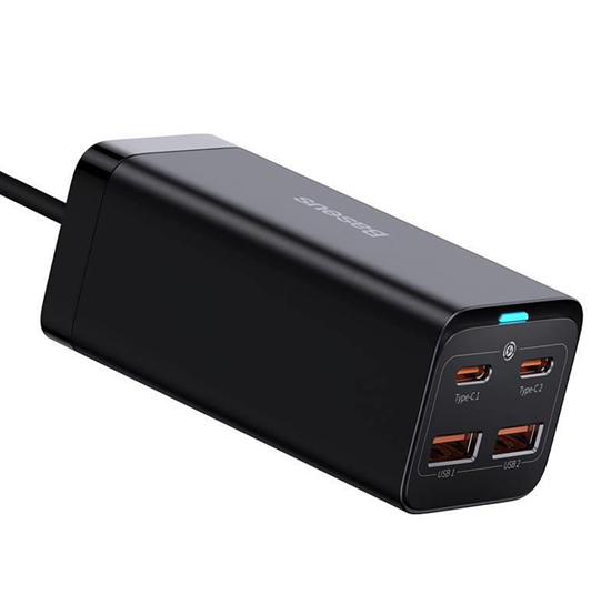 Изображение Baseus GaN3 Pro Wall Charger PD / 65W / 2x USB-C / 2x USB + USB-C - USB-C Cable