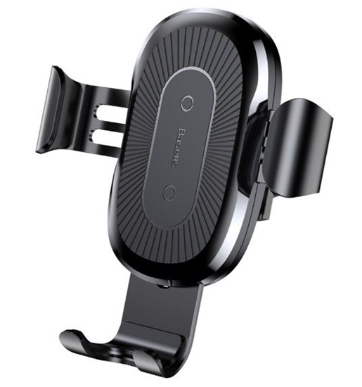 Picture of Baseus Wireless Charger Gravity Car Mount Phone Bracket Air Vent Holder + Qi Charger Black