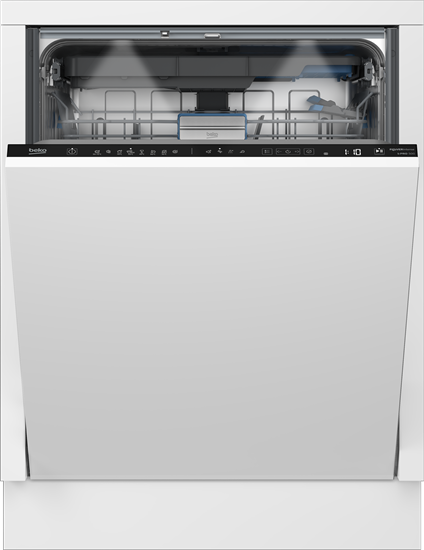 Изображение BEKO Dishwasher | BDIN38542P | Built-in | Width 60 cm | Number of place settings 15 | Number of programs 8 | Energy efficiency class C | Display | AquaStop function | White