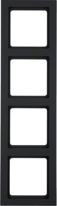 Attēls no Berker Ramka poczwórna Q.3 uniwersalna antracyt/aksamit (10146096)