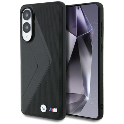 Picture of BMW Leather Oversized Stripes MagSafe Back Case for Samsung Galaxy S25 Edge