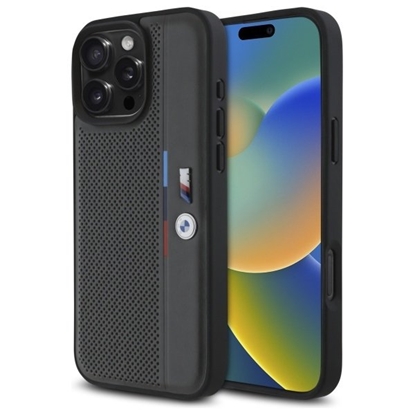 Picture of BMW M Perforated Tricolor Detail Line Hardcase for Apple iPhone 16 Pro