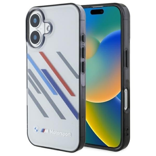 Picture of BMW Motorsport IML Random Stripes Back Case for Apple iPhone 16 Plus
