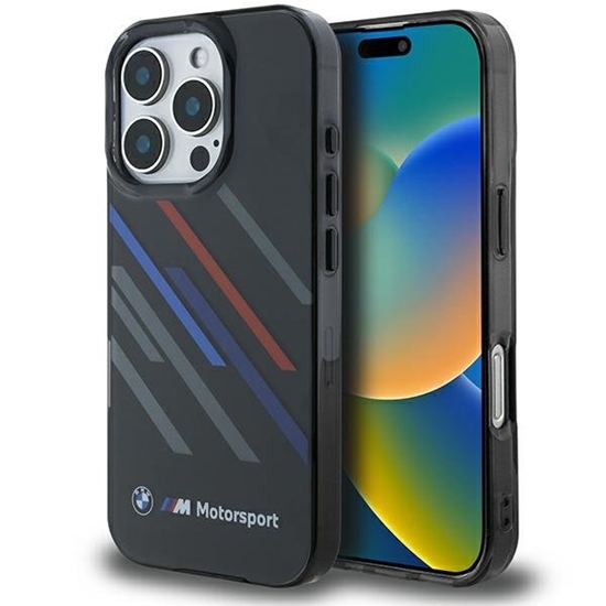 Picture of BMW Motorsport IML Random Stripes Back Case for Apple iPhone 16 Pro