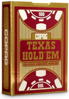 Picture of Cartamundi Texas Hold'em 100% plastic jumbo czerwony (220884)