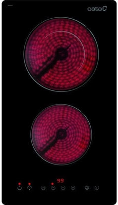 Attēls no CATA Hob | TD 3002 BK | Vitroceramic | Number of burners/cooking zones 2 | Touch | Timer | Juodas