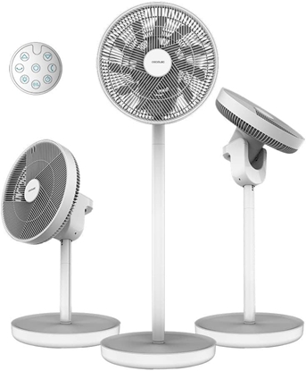Picture of Cecotec EnergySilence 2600 Sunflower Portable Battery-powered fan | Stand Fan | Diameter 33 cm | Number of speeds 12 | Oscillation | 22 W | Remote control