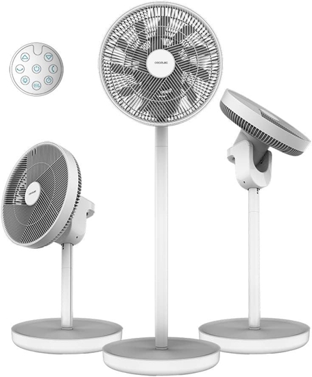 Picture of Cecotec EnergySilence 2600 Sunflower Portable Battery-powered fan | Stand Fan | Diameter 33 cm | Number of speeds 12 | Oscillation | 22 W | Remote control