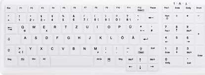 Attēls no Cherry AK-C7000 tastatūra Medicīnisks RF Bezvadu QWERTZ Vācu Balts
