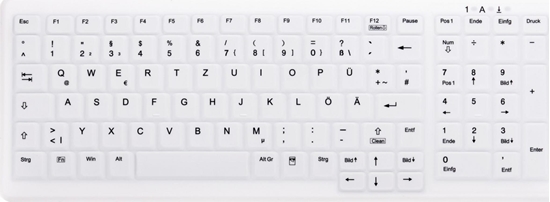 Picture of Cherry AK-C7000 tastatūra Medicīnisks RF Bezvadu QWERTZ Vācu Balts