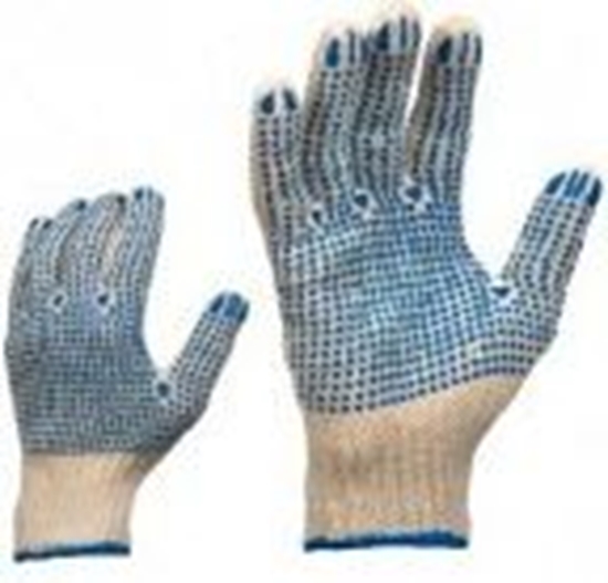 Изображение Cimdi adīti kokvilnas poliestera PVC 2pusējs M52