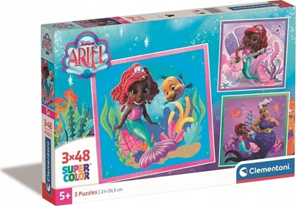 Изображение Clementoni Puzzle Super Color Disney Arielka 3 x 48 elementów