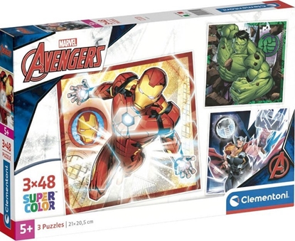 Attēls no Clementoni Puzzle Super Color The Avengers 3 x 48 elementów