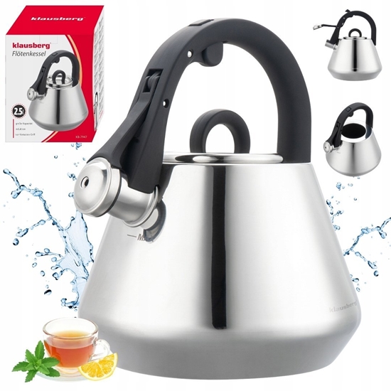 Picture of CZAJNIK STALOWY Z GWIZDKIEM 2,5L KLAUSBERG KB-7947