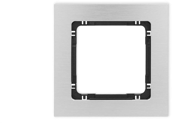 Picture of Karlik DECO Ramka uniwersalna pojedyncza - aluminium szczotkowane (ramka: srebrna spód: czarny) 7-12-DRA-1