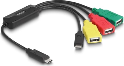 Picture of Delock 4 Port USB 2.0 Cable Hub USB Type-C™ to 3 x USB-A female + 1 x USB-C™ male