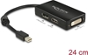 Изображение Delock Adapter mini DisplayPort 1.1 male > DisplayPort / HDMI / DVI female Passive black