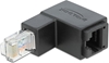 Picture of Delock Adapter RJ45 plug downwards angled to RJ45 jack Cat.6 UTP