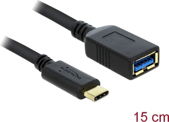 Изображение Delock Adapter SuperSpeed USB (USB 3.1, Gen 1) USB Type-C™ male > USB Type A female 15 cm black