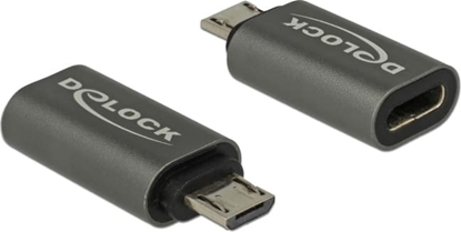Изображение Delock Adapter USB 2.0 Micro-B male to USB Type-C™ 2.0 female anthracite
