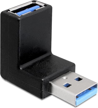 Picture of Delock Adapter USB 3.0 Type-A male > Type-A female angled 90° vertical