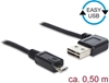 Picture of Delock Cable EASY-USB 2.0 Type-A male angled left / right > USB 2.0 Type Micro-B male 0,5 m