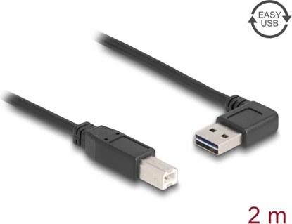Picture of Delock Cable EASY-USB 2.0 Type-A male angled left / right > USB 2.0 Type-B male 2 m