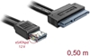 Picture of Delock Cable eSATApd 12 V > SATA 22 pin 2.5 / 3.5 HDD 0.5 m