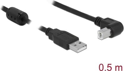 Picture of Delock Cable USB 2.0 Type-A male > USB 2.0 Type-B male angled 0.5 m black