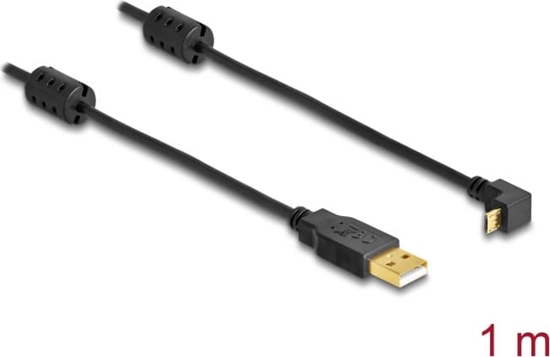 Picture of Delock Cable USB-A male > USB micro-B male angled 90° up / down