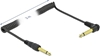 Picture of Delock Coiled Cable 6.35 mm 2 pin Mono Jack male to Mono Jack male angled 2 m black
