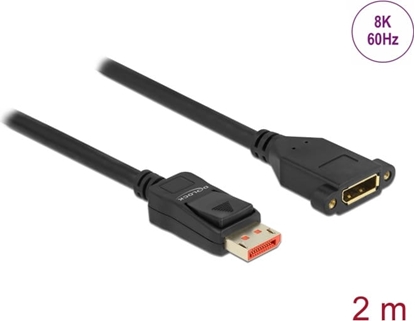 Picture of Delock DisplayPort extension cable panel-mount 8K 60 Hz 2 m