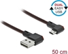 Изображение Delock EASY-USB 2.0 Cable Type-A male to EASY-USB Type Micro-B male angled left / right 0.5 m black