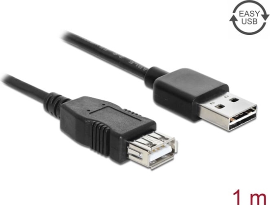 Picture of Delock Extension cable EASY-USB 2.0 Type-A male > USB 2.0 Type-A female black 1 m