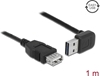 Изображение Delock Extension cable EASY-USB 2.0 Type-A male angled up / down > USB 2.0 Type-A female black 1 m