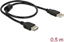 Attēls no Delock Extension cable USB 2.0 Type-A male > USB 2.0 Type-A female 0.5 m black