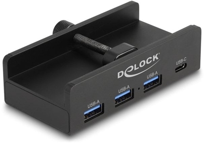 Picture of Delock External USB 5 Gbps 4 Port Hub 3 x USB Type-A and 1 x USB Type-C™ with Locking Screw