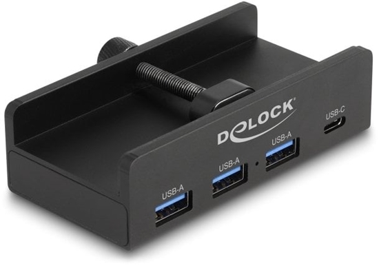 Picture of Delock External USB 5 Gbps 4 Port Hub 3 x USB Type-A and 1 x USB Type-C™ with Locking Screw