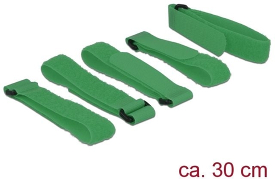 Picture of Delock Hook-and-loop fasteners L 300 mm x W 20 mm 5 pieces with loop green