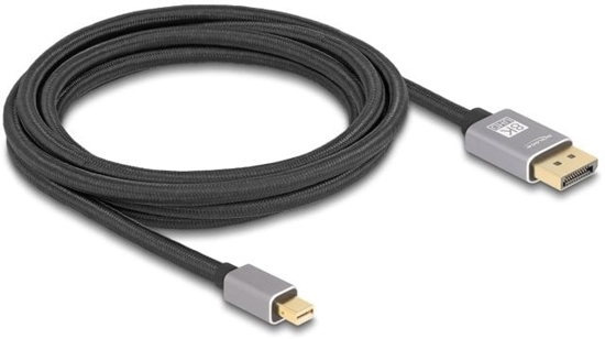 Picture of Delock Mini DisplayPort to DisplayPort cable 8K 60 Hz 3 m grey metal without latch