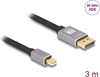 Picture of Delock Mini DisplayPort to DisplayPort cable 8K 60 Hz 3 m grey metal without latch
