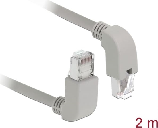 Изображение Delock Network cable RJ45 Cat.6A S/FTP upwards / downwards angled 2 m