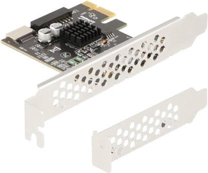 Picture of Delock PCI Express x1 Card to 1 x internal USB 5 Gbps Type-E Key A and 1 x 19 pin USB pin header male - Low Profile Form Factor