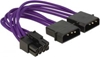 Изображение Delock Power Cable 8 pin EPS > 2 x 4 pin textile shielding purple