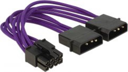 Picture of Delock Power Cable 8 pin EPS > 2 x 4 pin textile shielding purple